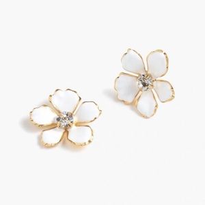 J.Crew Enamel Pansy Flower Stud Earrings